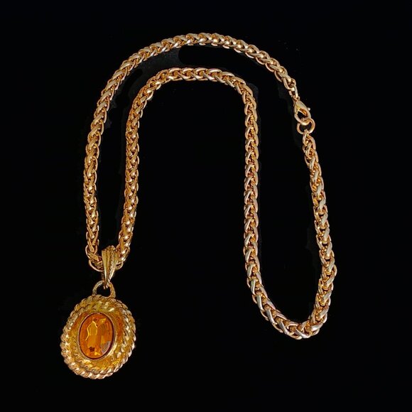 Vintage Crystal Gold-Plated Necklace - Picture 1 of 8